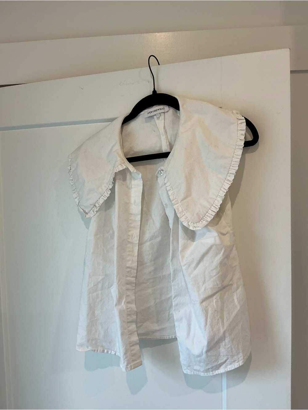WeWoreWhat Kids White Ruffled Collar Blouse
